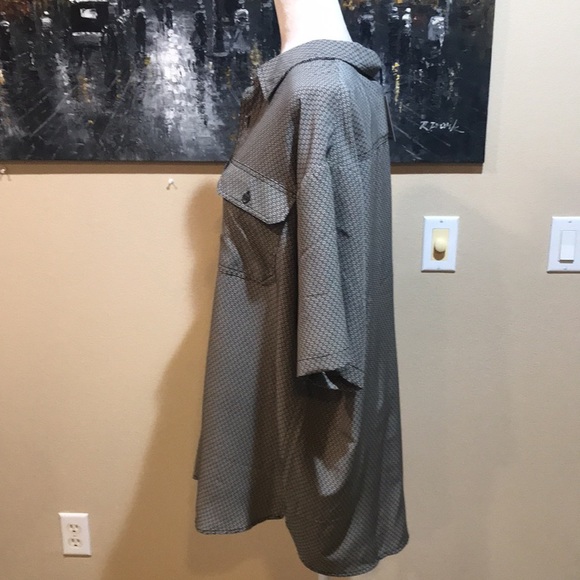 NWT  Kenneth Cole New York Techni-Cole Button Front Short Sleeve Shirt-Size 2X - Picture 4 of 7